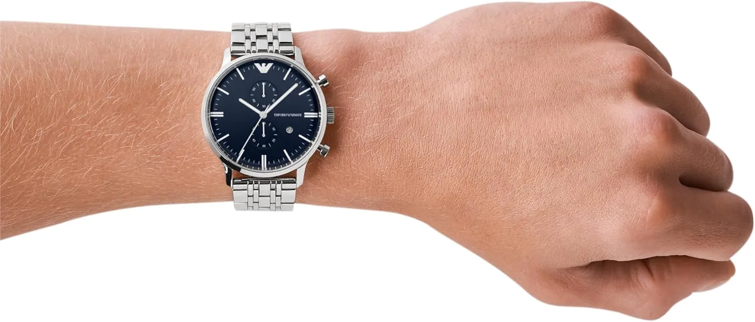 Emporio Armani Men's Three-Hand Leather Watch