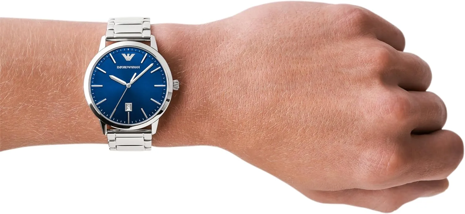 Emporio Armani Men's Three-Hand Leather Watch
