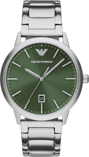 Emporio Armani Men's Three-Hand Leather Watch