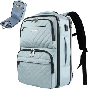 EMPSIGN Travel Backpack for Women, Large Carry On Backpack Airline Approved Personal Item, 17 inch TSA Friendly Laptop Backpack with USB Port, Casual Daypack for Weekender Business Hiking, Light Blue
