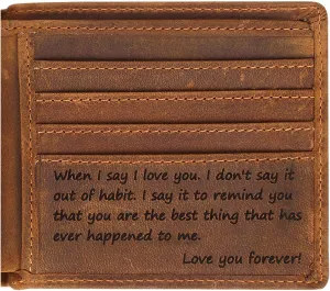 Engraved Personalized Wallet For Men - Gift For Boyfriend, Husband