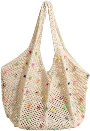 Epsion 2025 Woven Tote Bag for Women Summer Handbag Chic Hobo Handle Purse Shoulder Bag Beach Travel