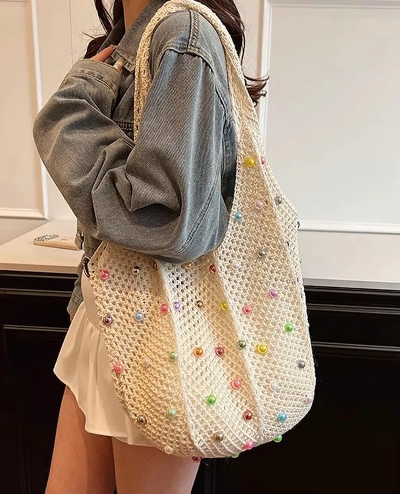 Epsion 2025 Woven Tote Bag for Women Summer Handbag Chic Hobo Handle Purse Shoulder Bag Beach Travel
