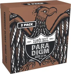 Ernie Ball Medium Light Paradigm Phosphor Bronze Acoustic Guitar Strings Amazon Exclusive 2 Pack 12-54 (P03676)