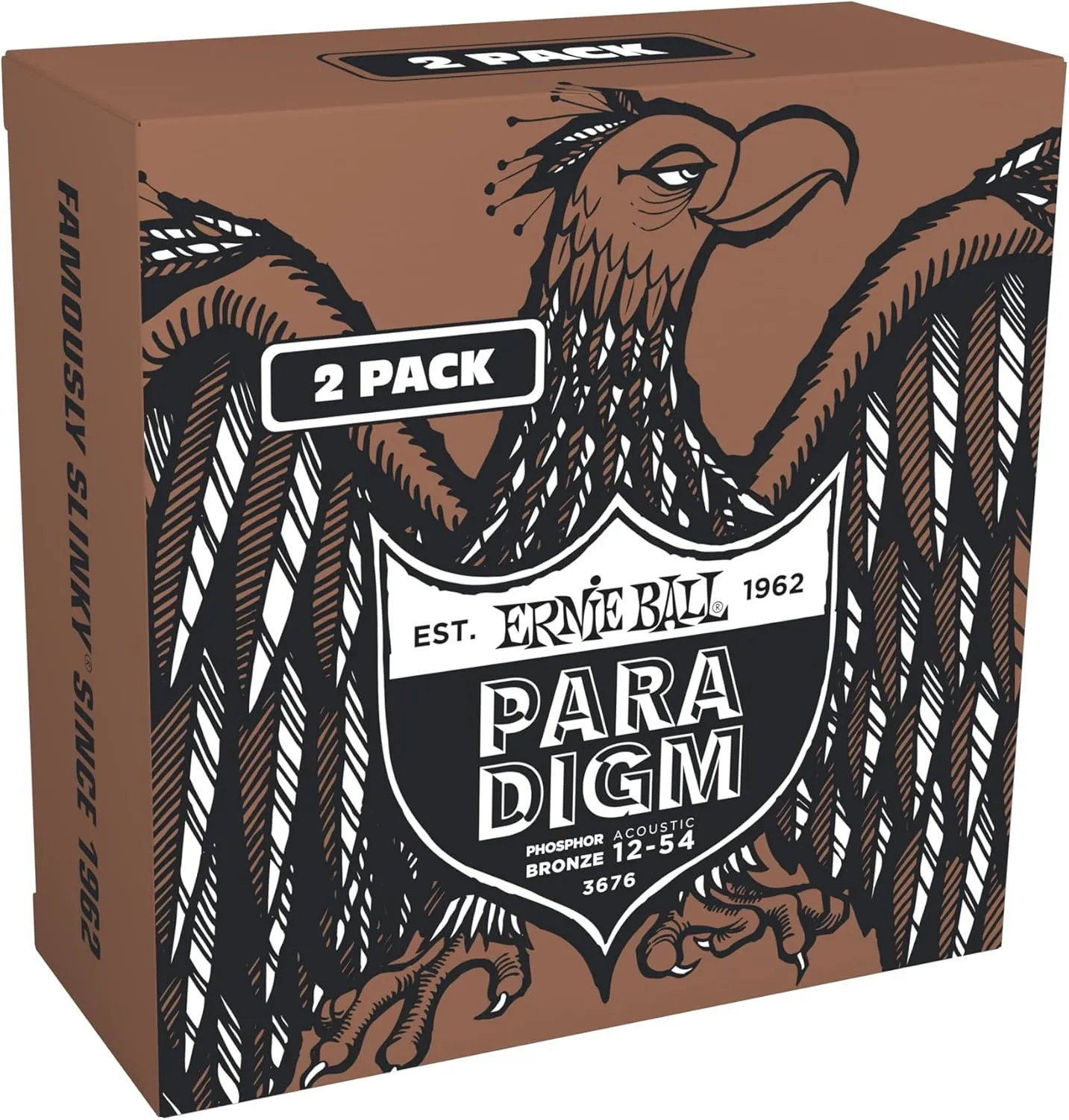 Ernie Ball Medium Light Paradigm Phosphor Bronze Acoustic Guitar Strings Amazon Exclusive 2 Pack 12-54 (P03676)