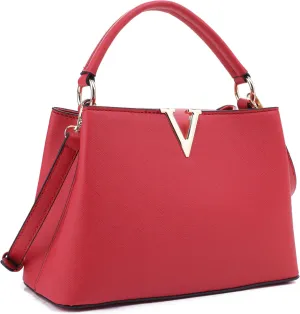 EVVE Women's Small Satchel Bag Classic Top Handle Purses Fashion Crossbody Handbags with Shoulder Strap