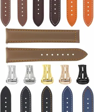 Ewatchparts 18-24mm Leather Watch Band Strap 41mm Compatible With Omega Seamaster 300 Or Planet Ocean