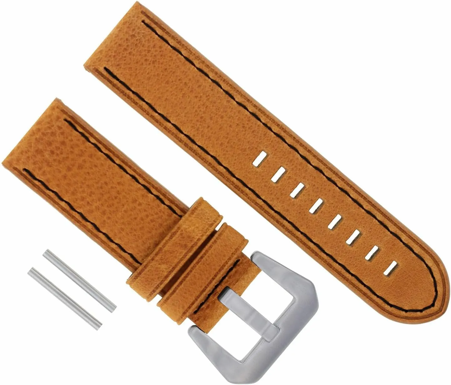 Ewatchparts 24mm Leather Watch Band Strap Compatible With 44mm Panerai Marina 564 88 562 441 Tan