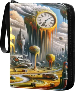 Exnundod Art Oil Painting Sunflower Trading Card Binder for Cards, Magic Card Album 4-Pockets for 400 Cards with Removable Sleeves PU Baseball Card Holder Football Sports Card Collection