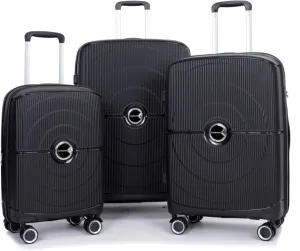 Expandable Hardshell Suitcase Double Spinner Wheels PP Luggage Sets Lightweight Durable Suitcase with TSA Lock,3-Piece Set (20/24/28),Black-NEW SKU W284P197041/W284P197039 (Black   Polypropylene)