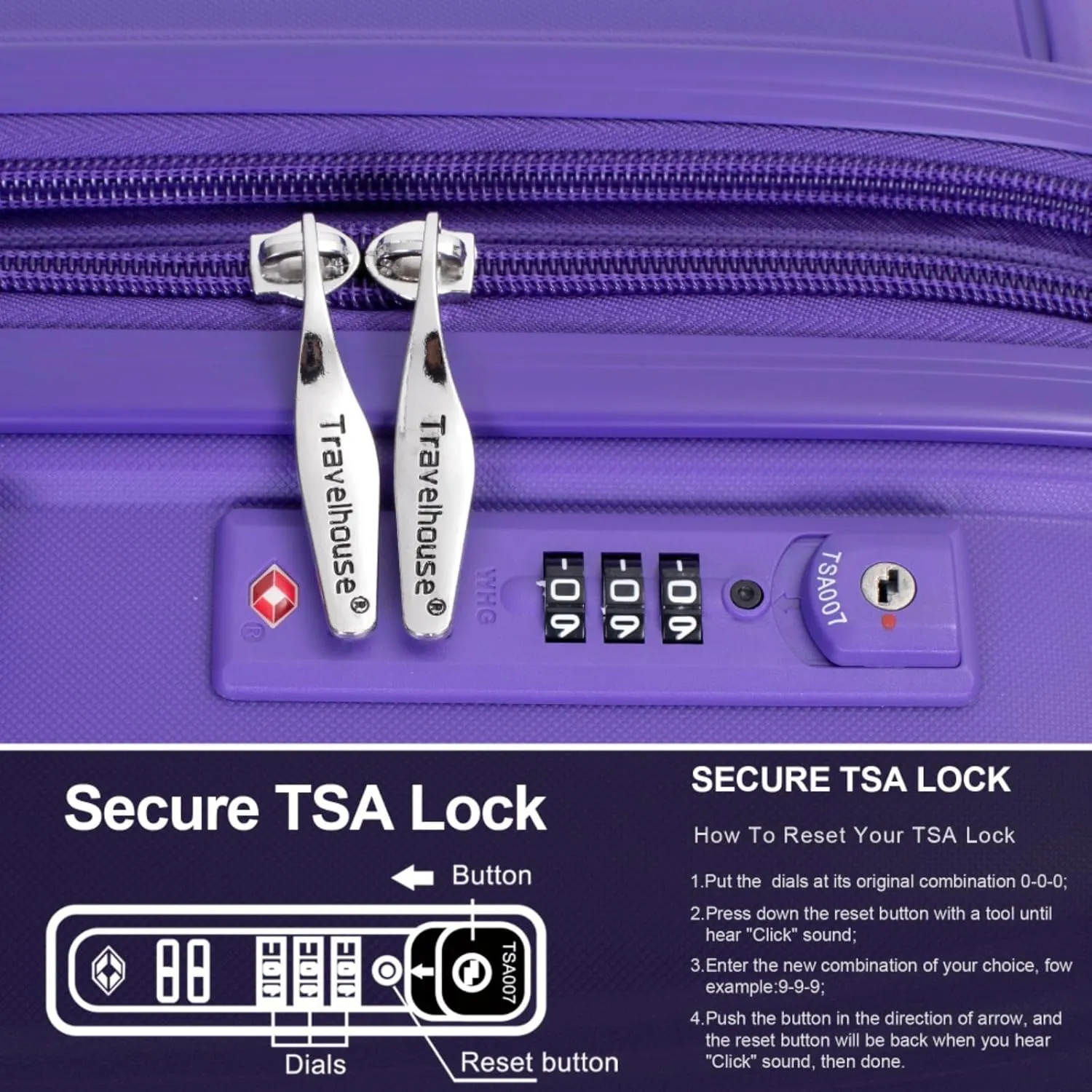 Expandable Hardshell Suitcase Double Spinner Wheels PP Luggage Sets Lightweight Durable Suitcase with TSA Lock,3-Piece Set (20/24/28),Black-NEW SKU W284P197041/W284P197039 (Purple   Polypropylene)