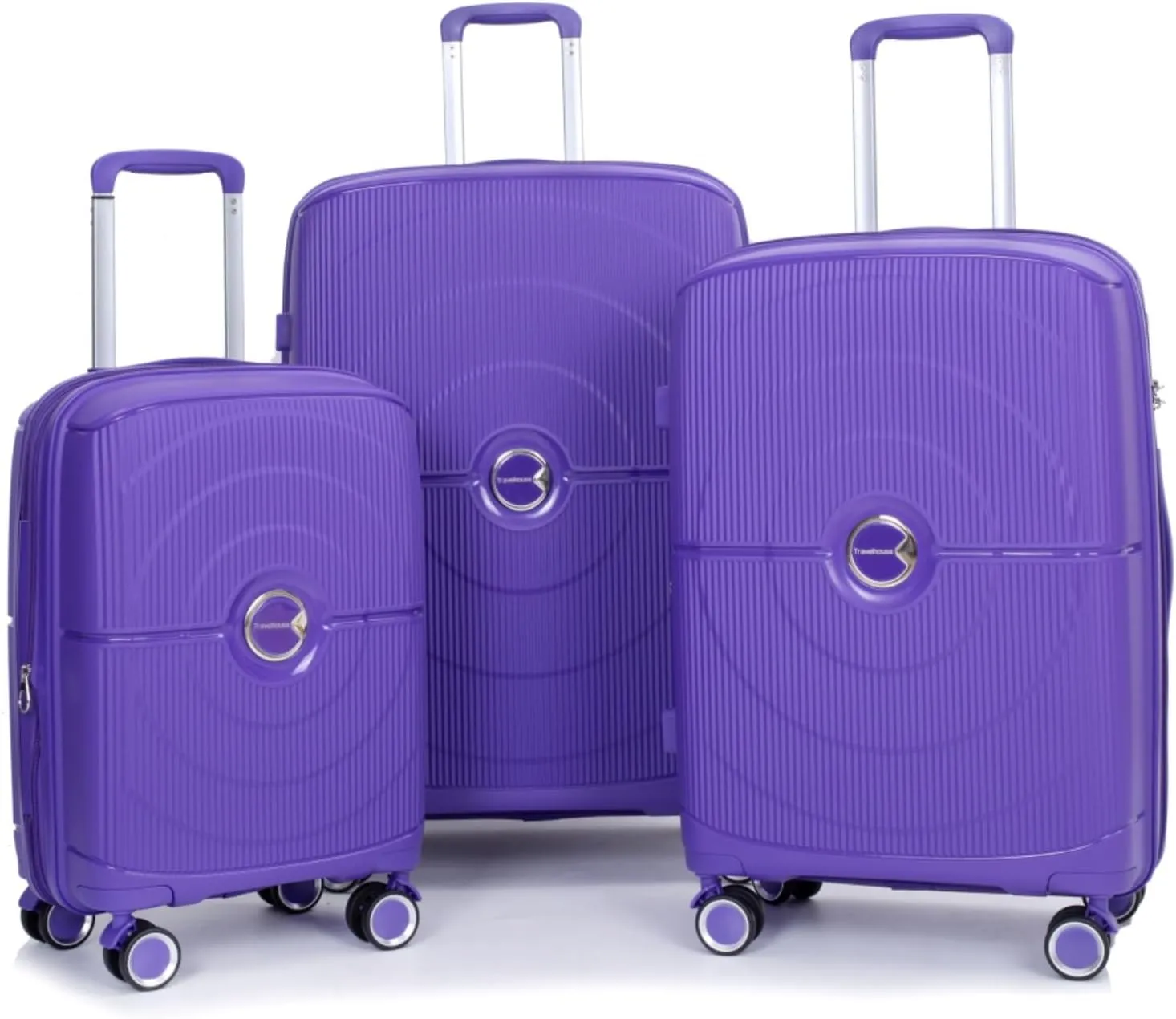 Expandable Hardshell Suitcase Double Spinner Wheels PP Luggage Sets Lightweight Durable Suitcase with TSA Lock,3-Piece Set (20/24/28),Black-NEW SKU W284P197041/W284P197039 (Purple   Polypropylene)