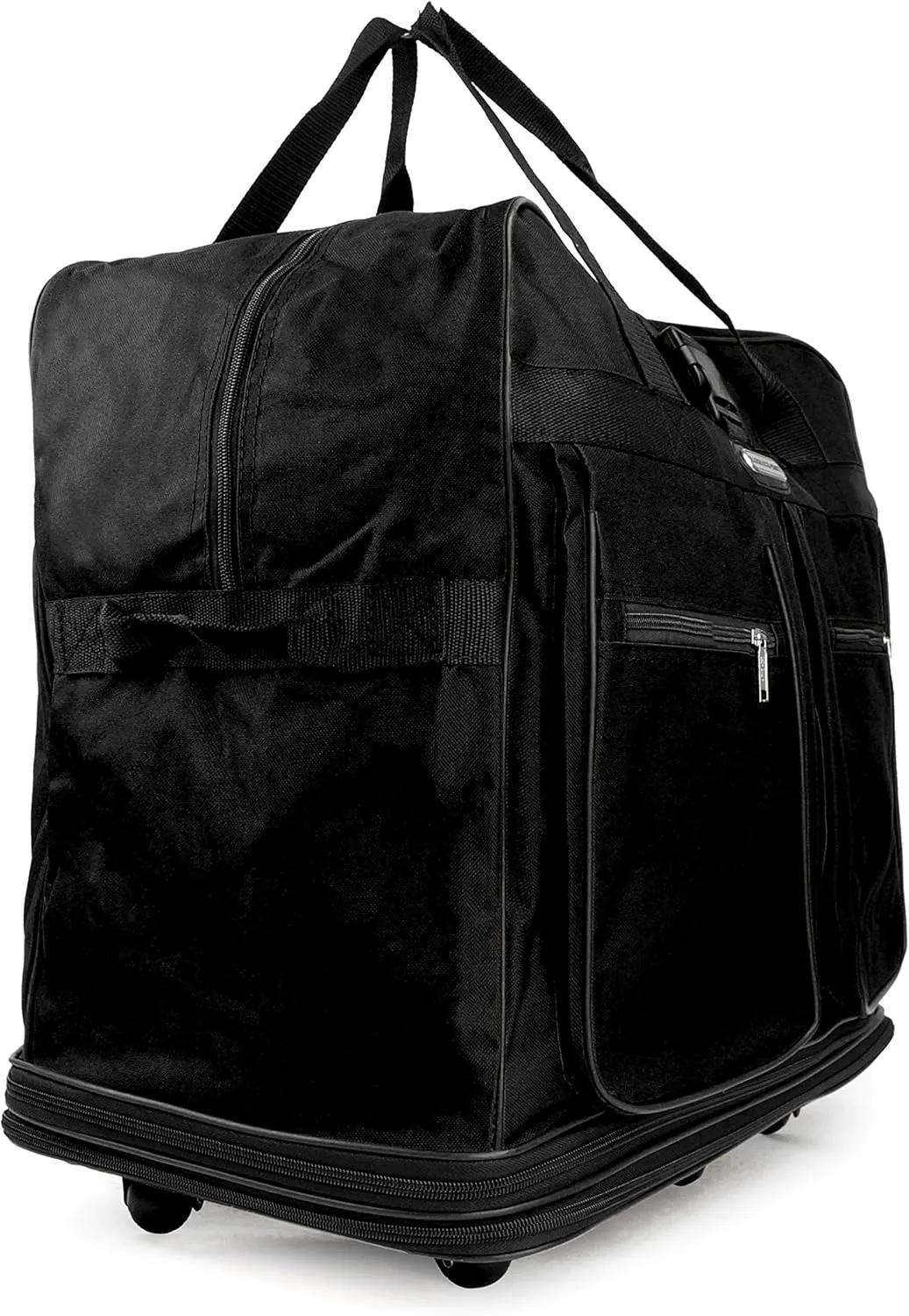 Expandable Wheeled Travel Duffel Large Rolling Suitcase Spinner Luggage Bag 36 Inch Black