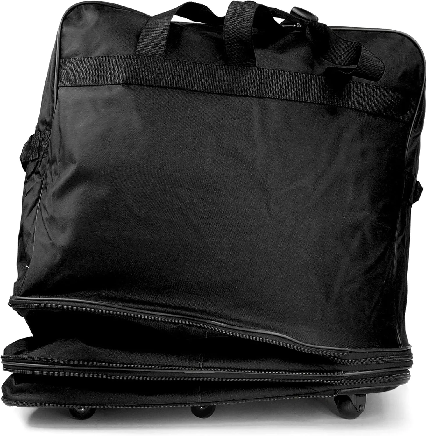 Expandable Wheeled Travel Duffel Large Rolling Suitcase Spinner Luggage Bag 36 Inch Black