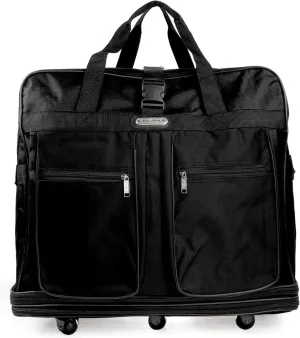 Expandable Wheeled Travel Duffel Large Rolling Suitcase Spinner Luggage Bag 36 Inch Black
