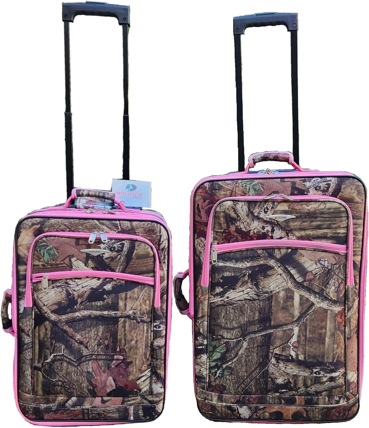 EXPLORER 2 pcs luggage sets Fashion Softside Upright Expandable Wheel Telescopic Handle Camouflage