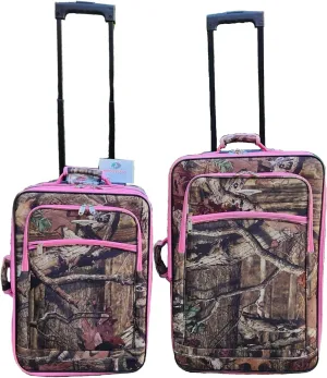 EXPLORER 2 pcs luggage sets Fashion Softside Upright Expandable Wheel Telescopic Handle Camouflage