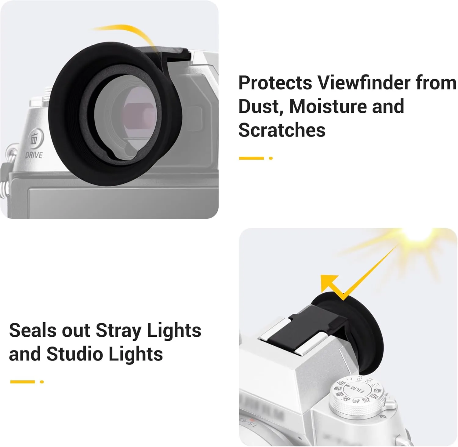Extended X-T50 XT50 Eyecup Eyepiece, New Round Shape Soft Silicon Camera Eye Cup Viewfinder Cover Deeper Eyeshade Protector Special Designed for Fujifilm Fuji X-T50 XT50 XT-50 Camera