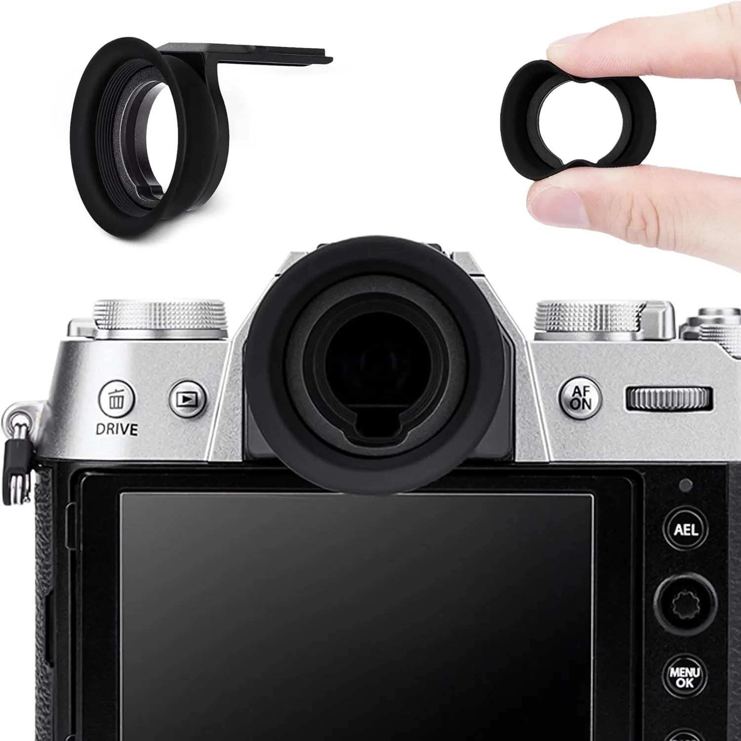 Extended X-T50 XT50 Eyecup Eyepiece, New Round Shape Soft Silicon Camera Eye Cup Viewfinder Cover Deeper Eyeshade Protector Special Designed for Fujifilm Fuji X-T50 XT50 XT-50 Camera