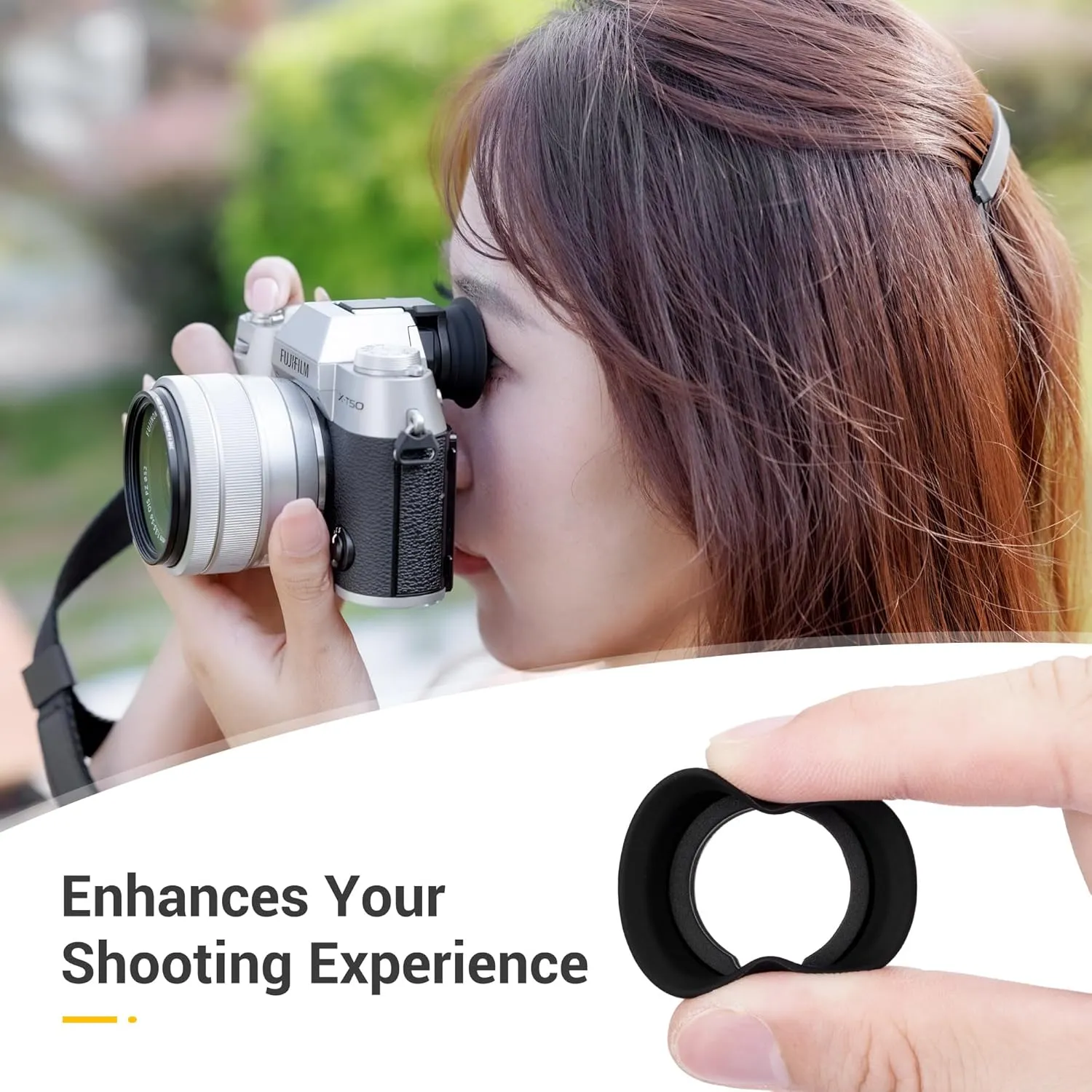 Extended X-T50 XT50 Eyecup Eyepiece, New Round Shape Soft Silicon Camera Eye Cup Viewfinder Cover Deeper Eyeshade Protector Special Designed for Fujifilm Fuji X-T50 XT50 XT-50 Camera