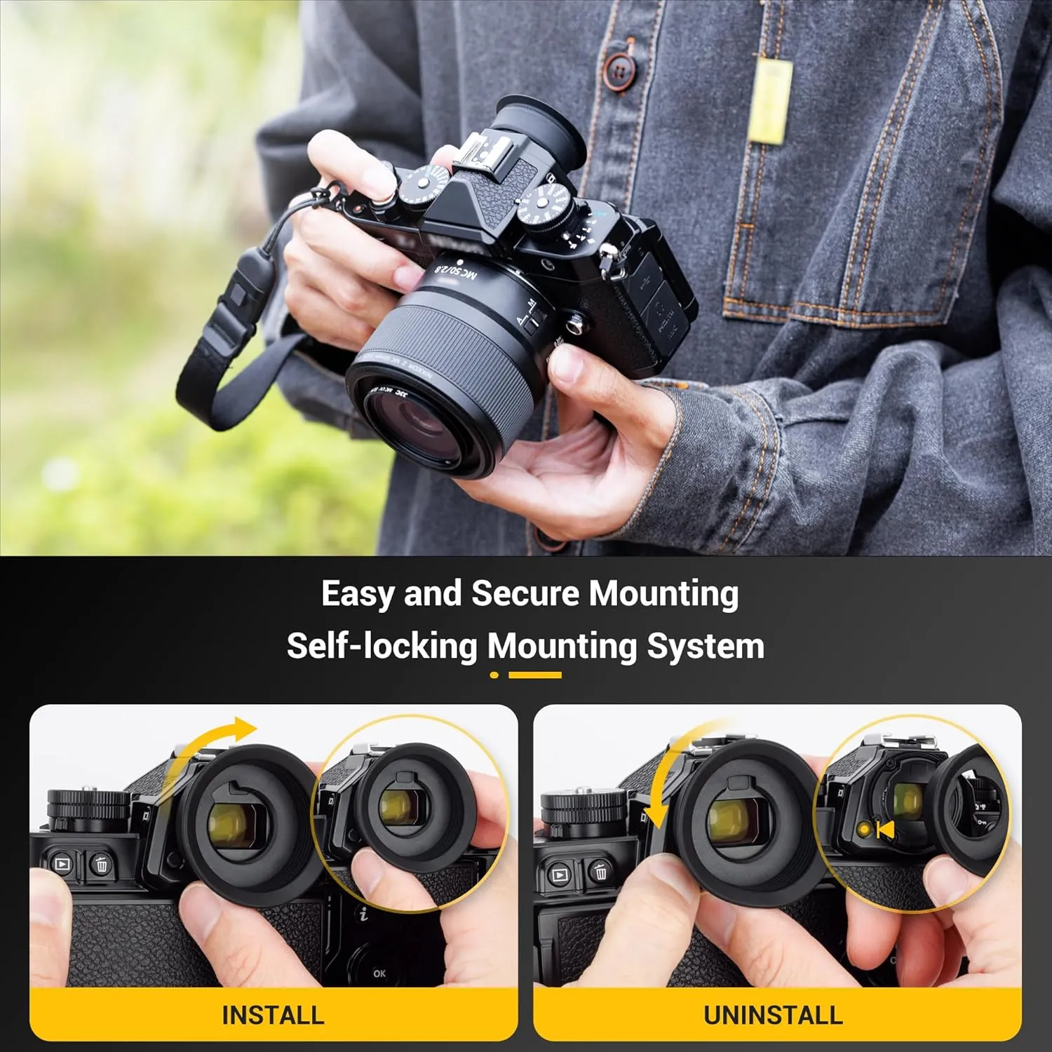 Extended Z9 Z8 Zf DK-33 Eyecup Eyepiece, 2024 New Round Shape Soft Silicon Camera Eye Cup Viewfinder Deeper Eyeshade Special Designed for Nikon Z9 Z8 Z 9 Z 8 Zf Z f Replaces Nikon DK-33 Rubber Eye Cup