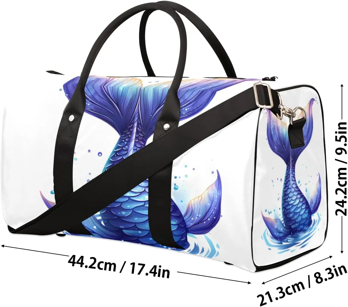 Fantasy Tail Travel Duffle Bag for Women Men Gym Duffel Foldable Bag Waterproof Weekender Watercolor Art Duffle Tote