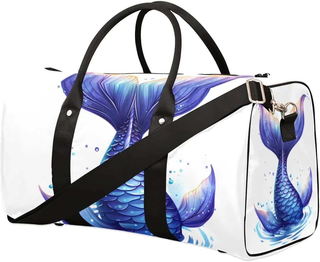 Fantasy Tail Travel Duffle Bag for Women Men Gym Duffel Foldable Bag Waterproof Weekender Watercolor Art Duffle Tote