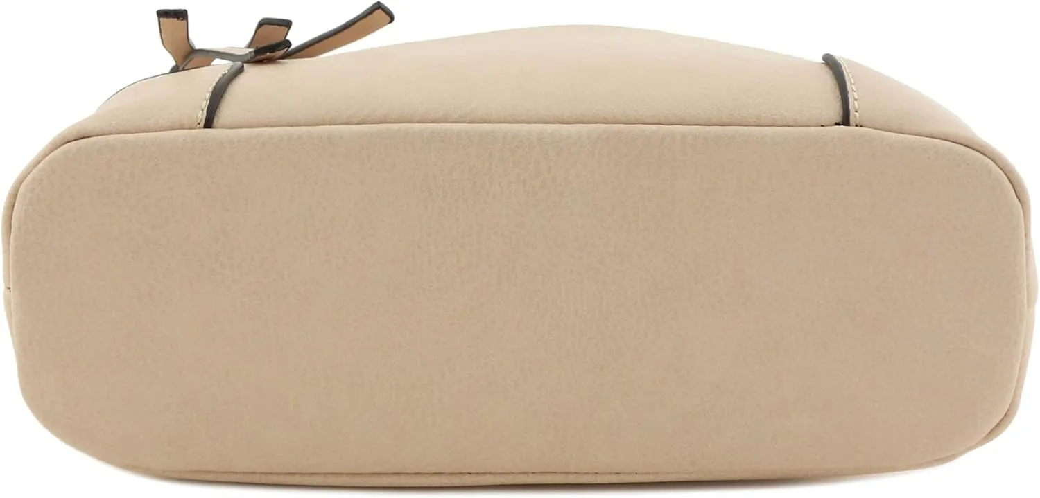 FashionPuzzle Triple Zipper Pocket Medium Crossbody Bag