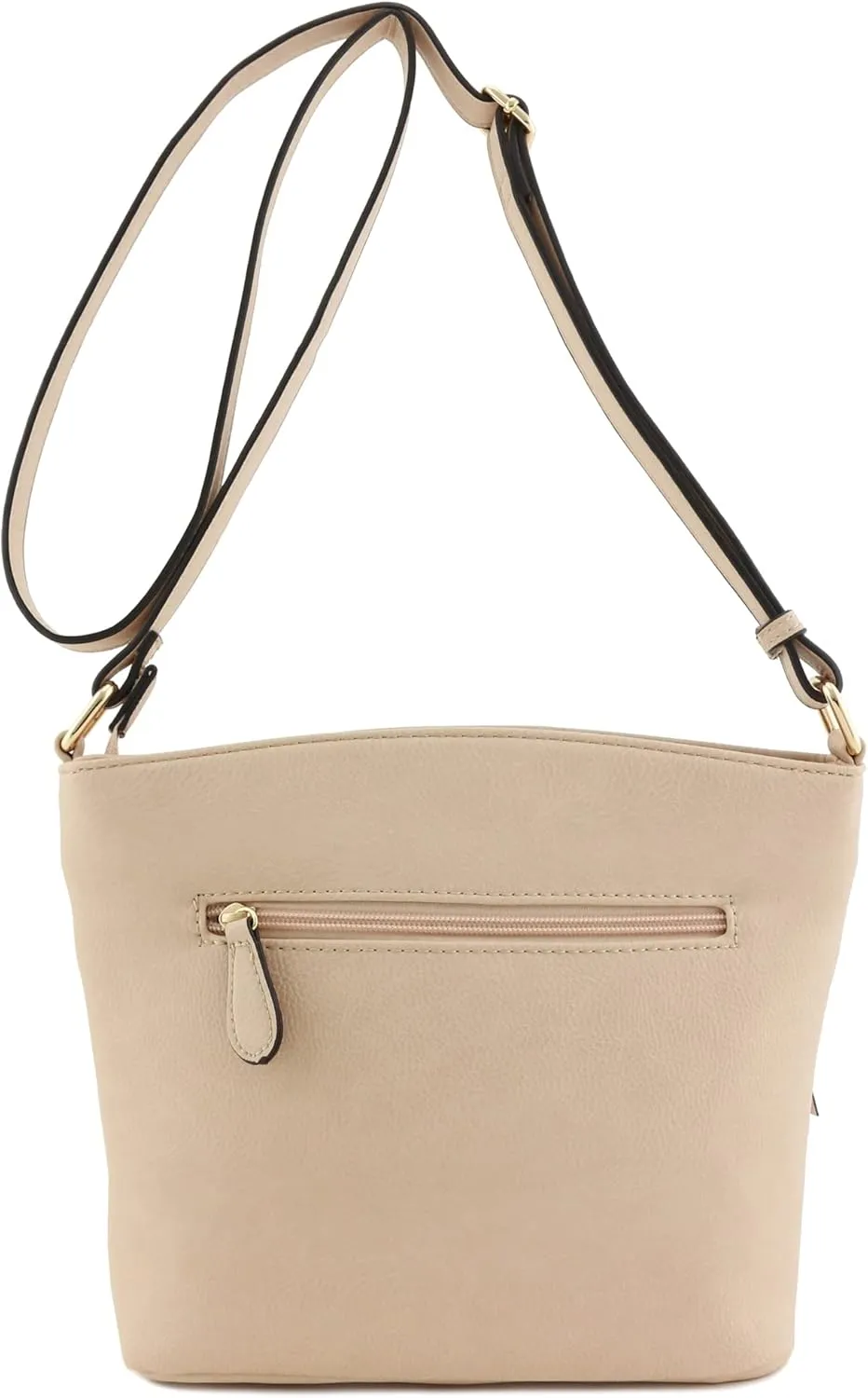 FashionPuzzle Triple Zipper Pocket Medium Crossbody Bag