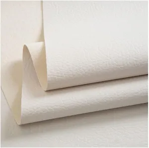 Faux Leather Fabric PU 140 X 100 Cm, Leatherette Upholstery Crafts DIY Sewings Sofa Handbag ，Soft Feel Material(White,1.4X2m)