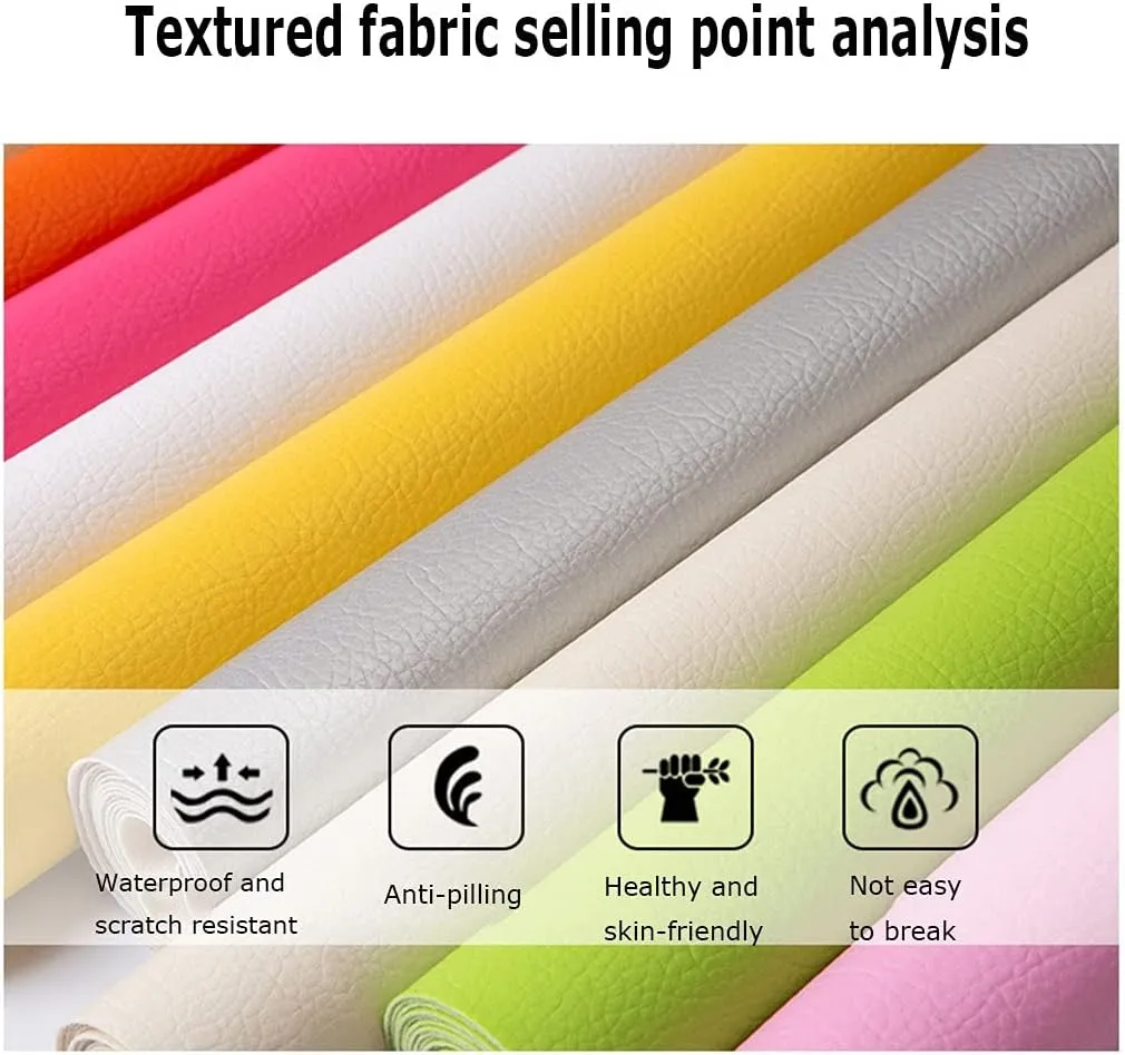 Faux Leather Fabric PU 140 X 100 Cm, Leatherette Upholstery Crafts DIY Sewings Sofa Handbag ，Soft Feel Material(White,1.4X2m)