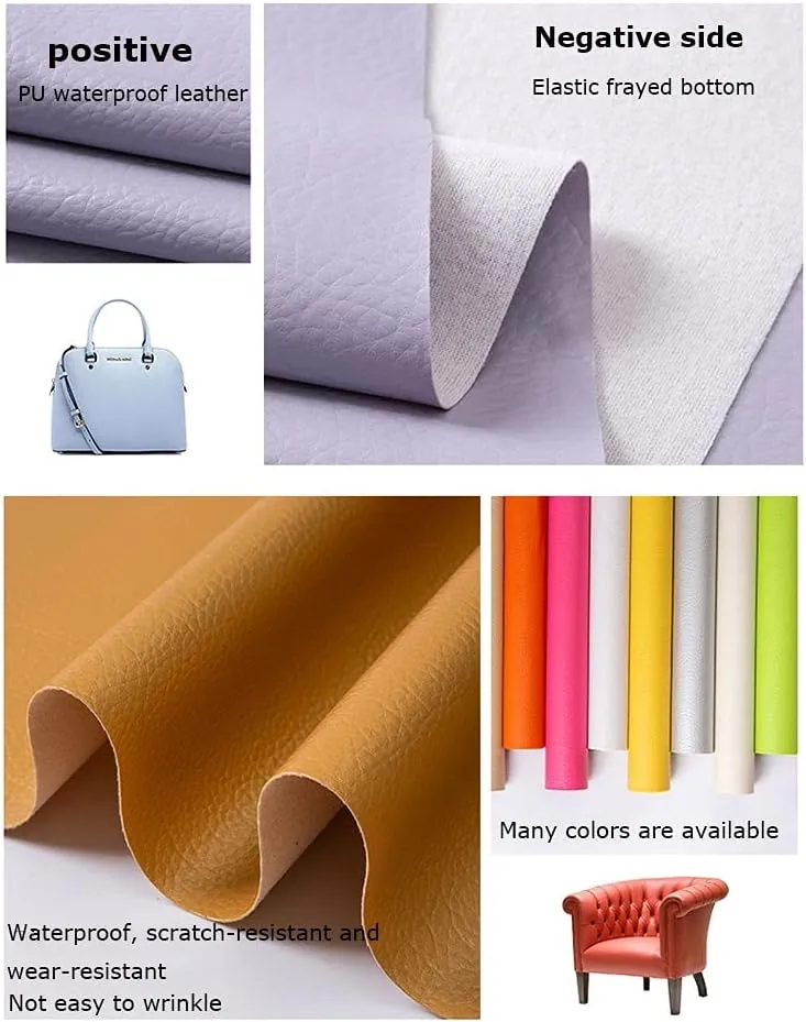 Faux Leather Fabric PU 140 X 100 Cm, Leatherette Upholstery Crafts DIY Sewings Sofa Handbag ，Soft Feel Material(White,1.4X2m)