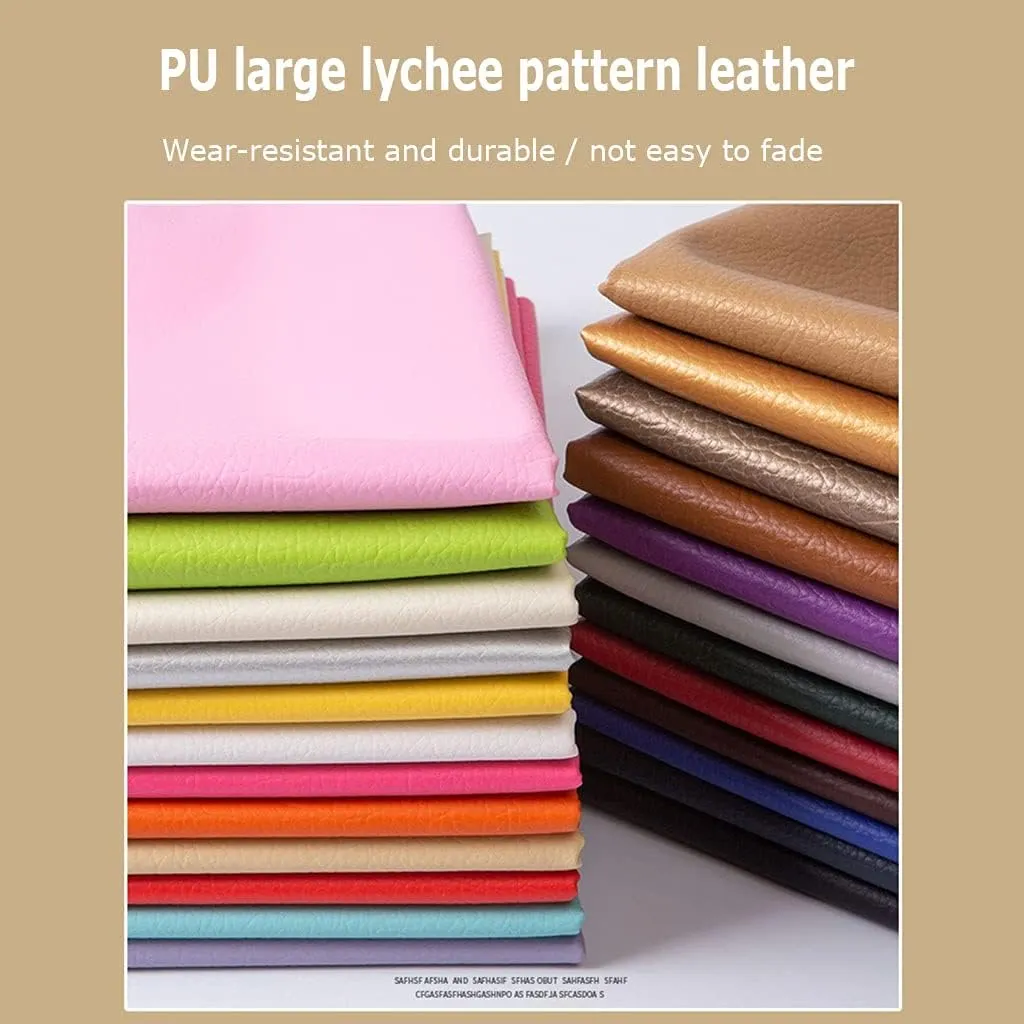 Faux Leather Fabric PU 140 X 100 Cm, Leatherette Upholstery Crafts DIY Sewings Sofa Handbag ，Soft Feel Material(White,1.4X2m)