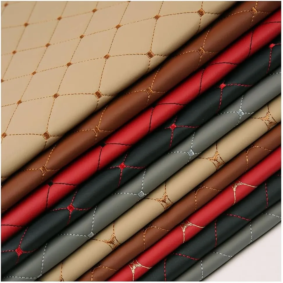 Faux Leather Fabric Sheet 3mm Thick Solid Colors Synthetic Vinyl Skin Soft PVC for Wallet Handbags Making Sewing(Purple,1.4X7m)