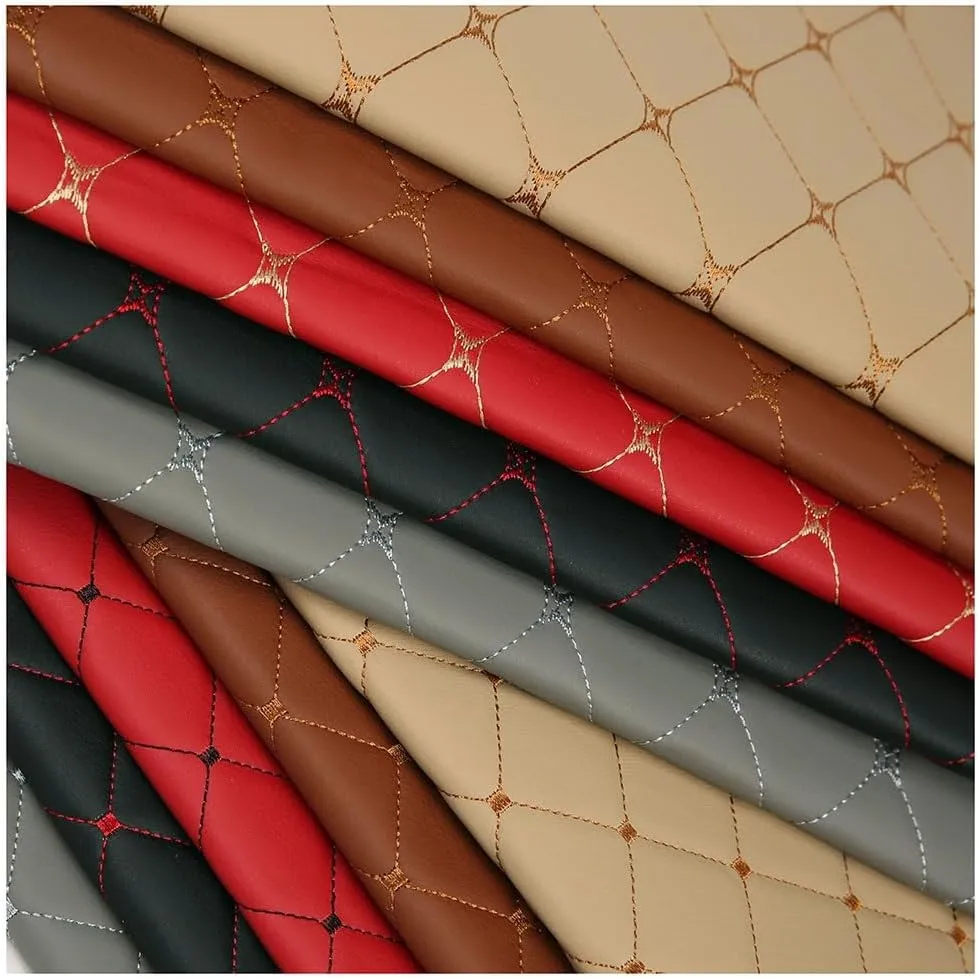 Faux Leather Fabric Sheet 3mm Thick Solid Colors Synthetic Vinyl Skin Soft PVC for Wallet Handbags Making Sewing(Purple,1.4X7m)