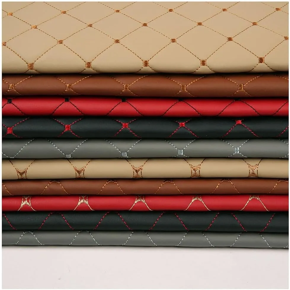 Faux Leather Fabric Sheet 3mm Thick Solid Colors Synthetic Vinyl Skin Soft PVC for Wallet Handbags Making Sewing(Purple,1.4X7m)