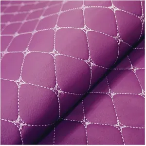 Faux Leather Fabric Sheet 3mm Thick Solid Colors Synthetic Vinyl Skin Soft PVC for Wallet Handbags Making Sewing(Purple,1.4X7m)