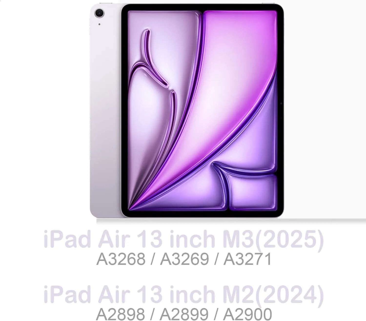 Feams for iPad Air 13 Inch Case M3 2025/M2 2024, Slim iPad Pro 12.9 Inch 6th/5th/4th Generation 2022/2021/2020 Case Clear Back Cover with Auto Sleep & Pencil Holder, Purple Garden