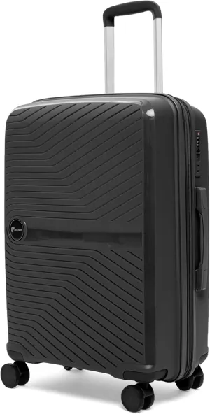 Feelway Travel Hard Side Luggage Black 20" Durable, Expandable Design with 360° Double Spinner Wheels, TSA Lock, Telescopic Handle, Secure Zipper (Black, 20")