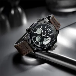 FEICE Men's Chronograph Sport Watch Japanese Quartz Analog-Digital Waterproof Watches Multifunctional Luminescent Industrial Style Punk Watch