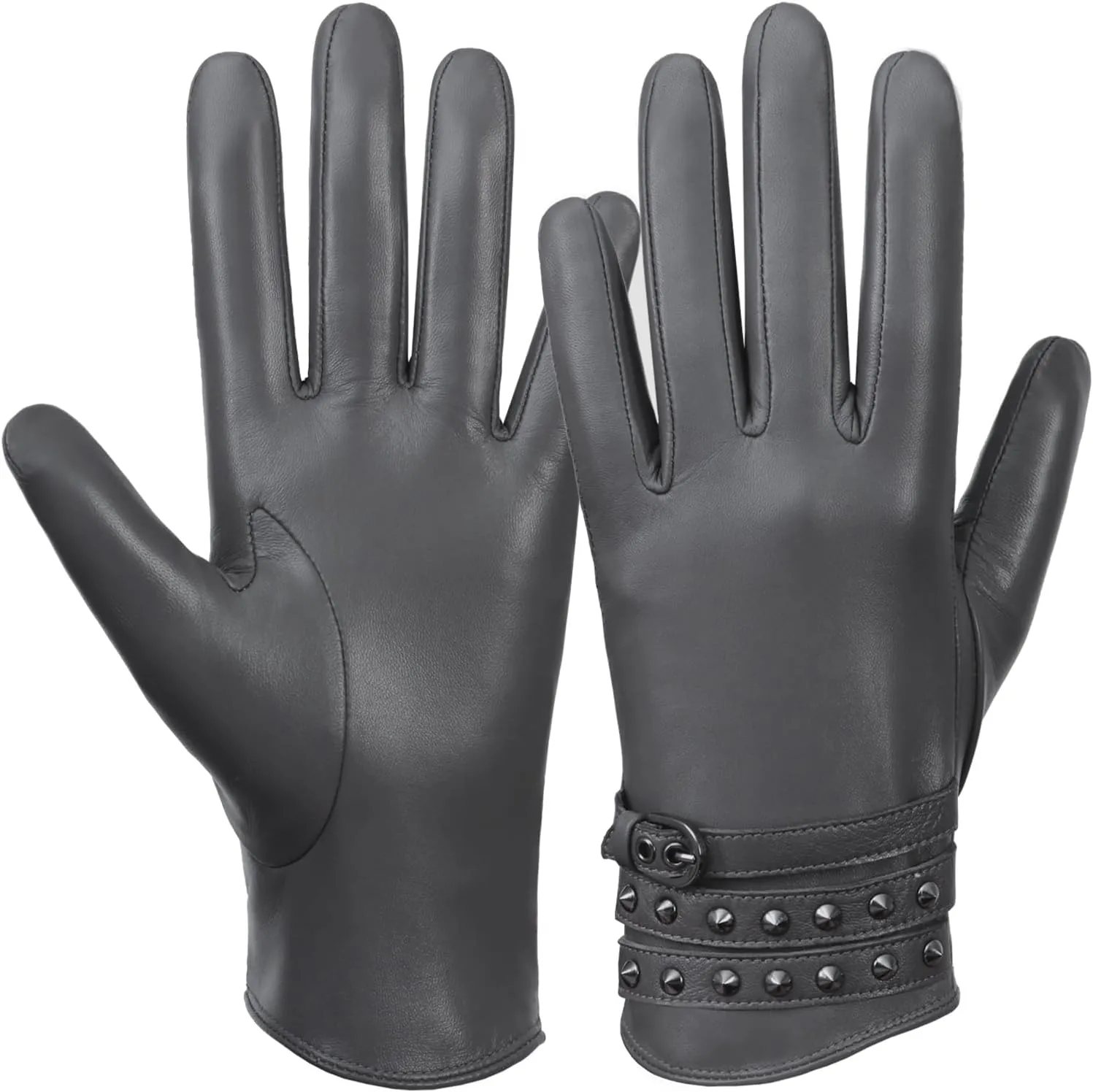 FIORETTO Womens Genuine Leather Gloves with Wool Lined Touchscreen Sheepskin Winter Warm Gloves W23006