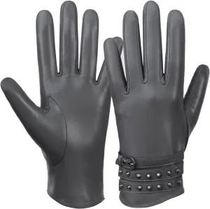 FIORETTO Womens Genuine Leather Gloves with Wool Lined Touchscreen Sheepskin Winter Warm Gloves W23006