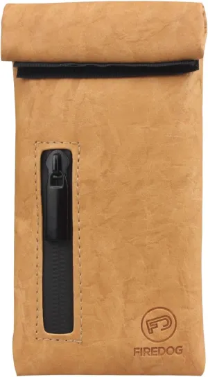 FIREDOG Smell Proof Bags, PU Leather Odor Proof Pouch for Dog Tested 3"x6" Small Travel Storage Pocket (Brown)