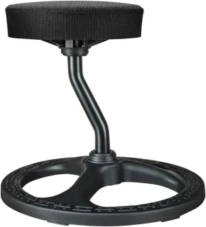 Fitness Seat, ADHD Chair Stool for Stability, Balance, Yoga, Office, School, Wellness, Active Sitting with Non-Slip Base and Washable Seat Cover-Black