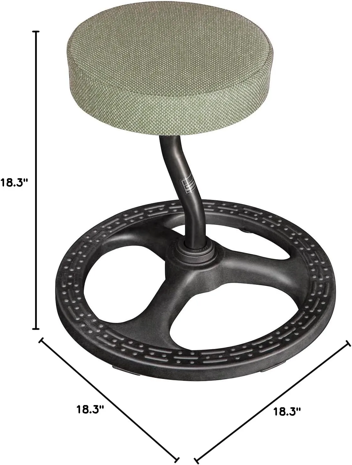 Fitness Seat, ADHD Chair Stool for Stability, Balance, Yoga, Office, School, Wellness, Active Sitting with Non-Slip Base and Washable Seat Cover