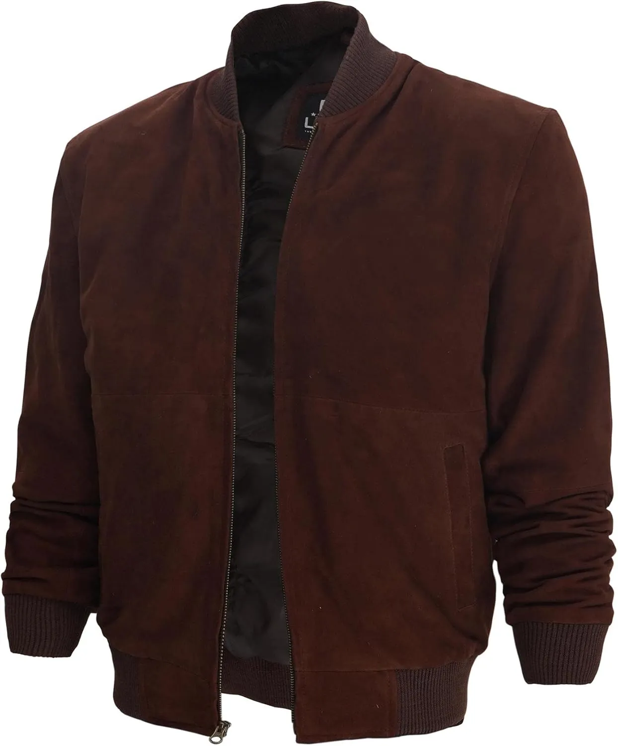 fjackets Real Suede Leather Bomber Jackets For Men - Baseball Leather Jacket Men
