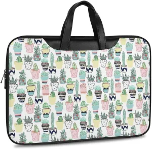 Floral Cherry Blossoms Leather Computer Bag with Multiple Sizes to Choose From, Convenient to Carry