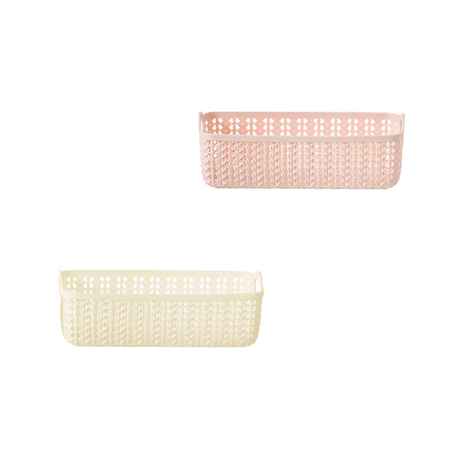 Floral Pattern Design Basket with Handle Rectangle