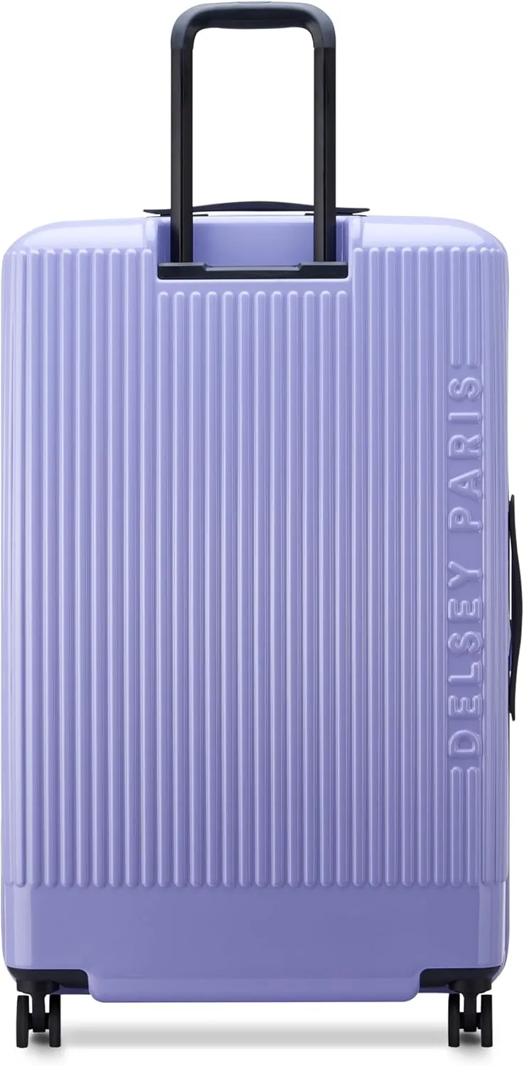 florence by mills Spin Me Away Hardside Expandable Luggage with Spinner Wheels, Lavender, Checked-Large 29 Inch