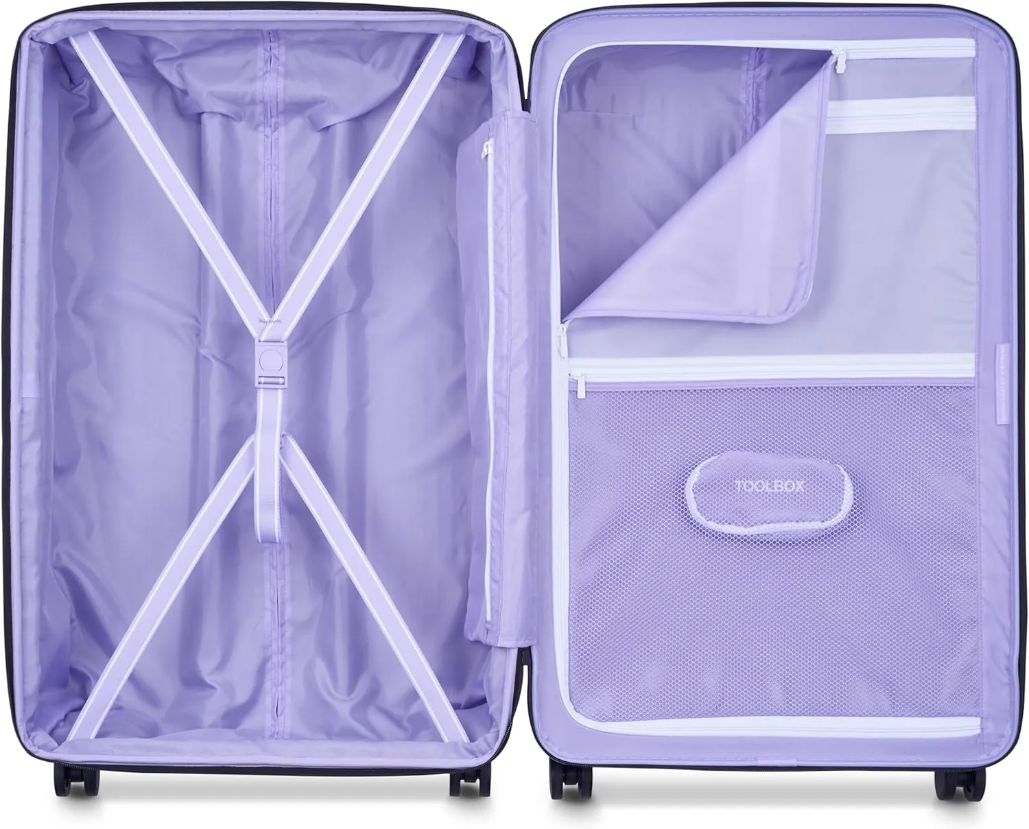 florence by mills Spin Me Away Hardside Expandable Luggage with Spinner Wheels, Lavender, Checked-Large 29 Inch